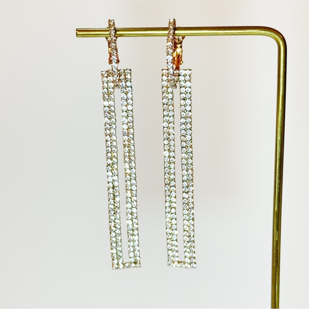 Dazzling Gold and Silver Crystal Earrings
